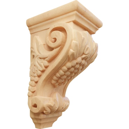 Ekena Millwork 3 1/2"W x 4"D x 7"H Small Grape Corbel, Red Oak CORW03X04X07GRRO